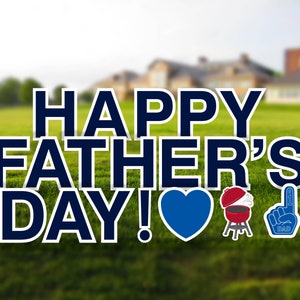Happy Father&#39;s Day Yard Letter Decorations - 18in Tall Lawn Sign Message - Durable Corrugated Outdoor Yard Message - Ready-To-Ship