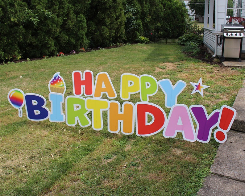 Happy Birthday Lawn Decorations Personalize & Choose Your Etsy