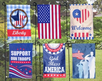 Patriotic Garden Flags – Weather-Resistant Double-Sided 12” x 18” Premium Polyester Flags - Durable Outdoor Patriotic Decorations