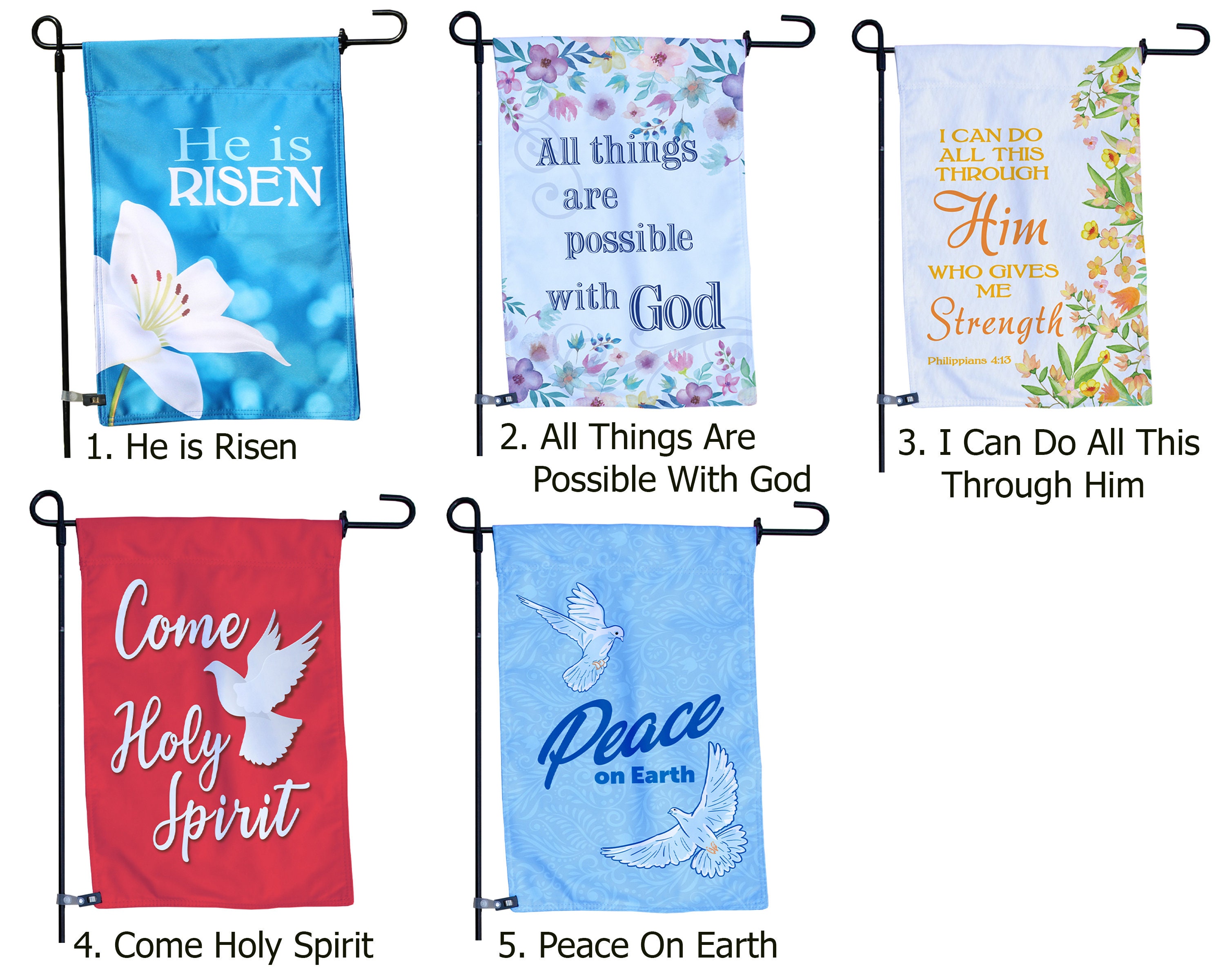Religious Garden Flag Weatherresistant Doublesided 12 X Etsy