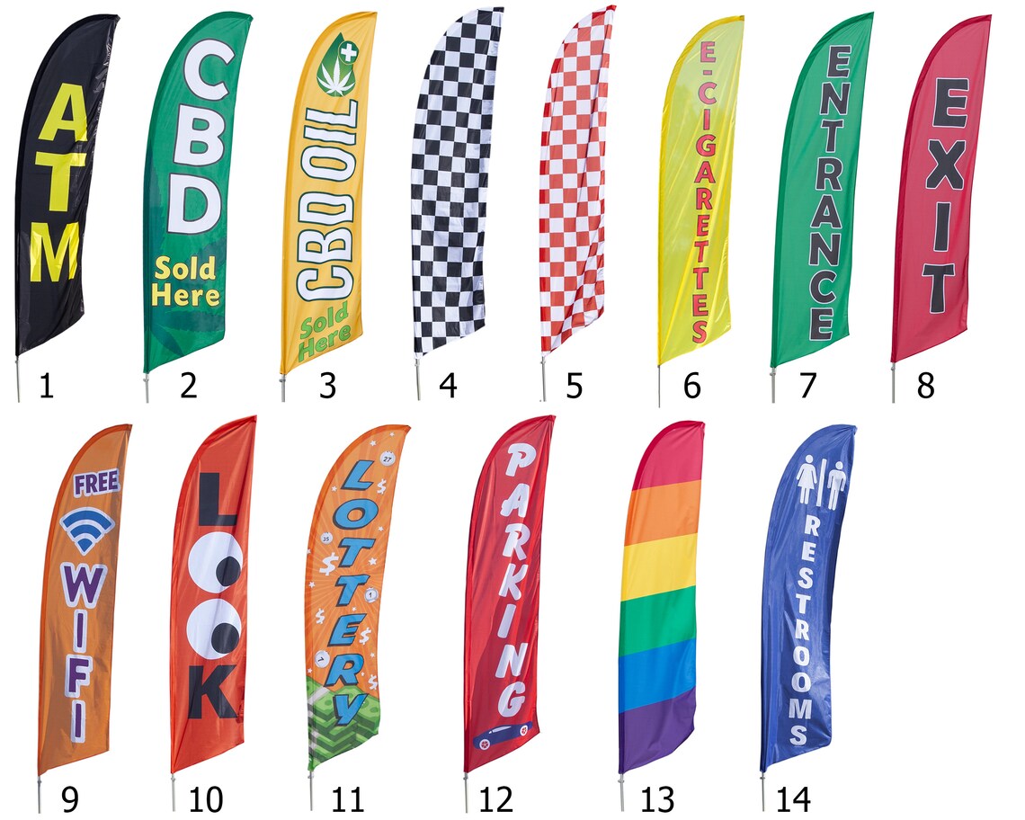 Business and Directional Feather Flags with Easy to Assemble Etsy