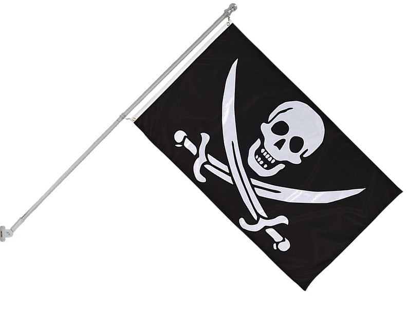 3x5 Ft 'Time Flies When Having Rum' Jolly Roger Pirate Flag - 100D Polyester, 3' X 5'