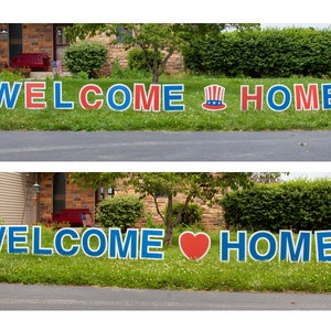 Welcome Home Yard Sign - 18in Tall Yard Letters – 2 Font Options - Great for Military Homecomings - Ready-to-Ship