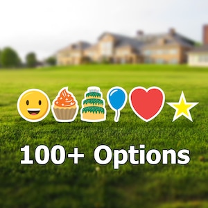 Yard Sign Cutouts, Party Decorations, Birthday Sports Emoji Lawn Signs, Yard Signs, 18&quot; Tall Signs, Weather-Resistant Corrugated Plastic