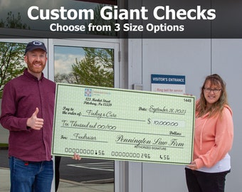 Custom Giant Check - Large Check for Special Occasions - Oversized Charity Checks - Personalized Check Template