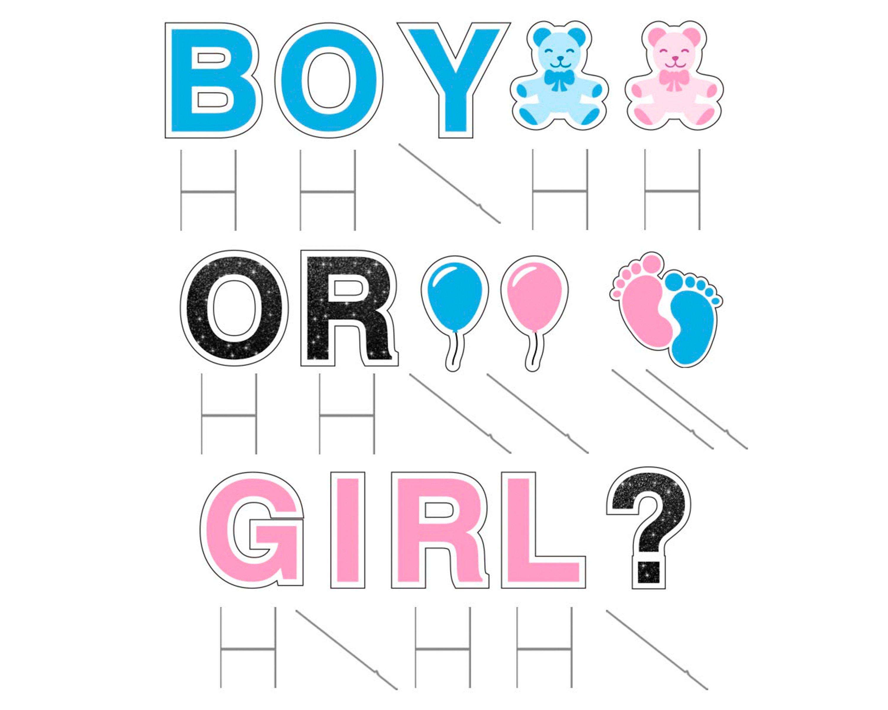 Gender Reveal Yard Sign Is It A Boy Or Girl 18in Tall Etsy