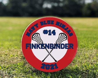 Lacrosse Yard Signs Personalized with Team, Name, Number, & Year