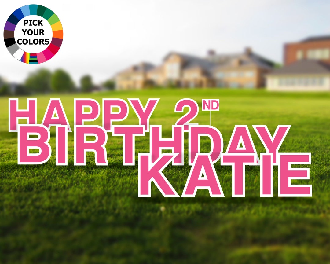Personalized Happy Birthday Lawn Decorations Choose Your Color Large