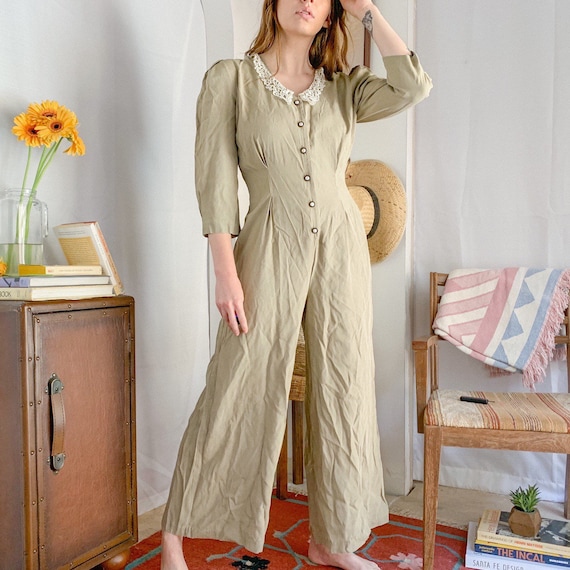 Vintage 80s Wide Leg Jumpsuit