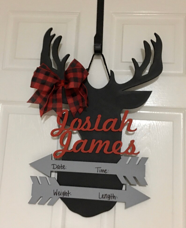 Baby Deer Door Hanger Hospital Door Hanger Baby Wreath Etsy