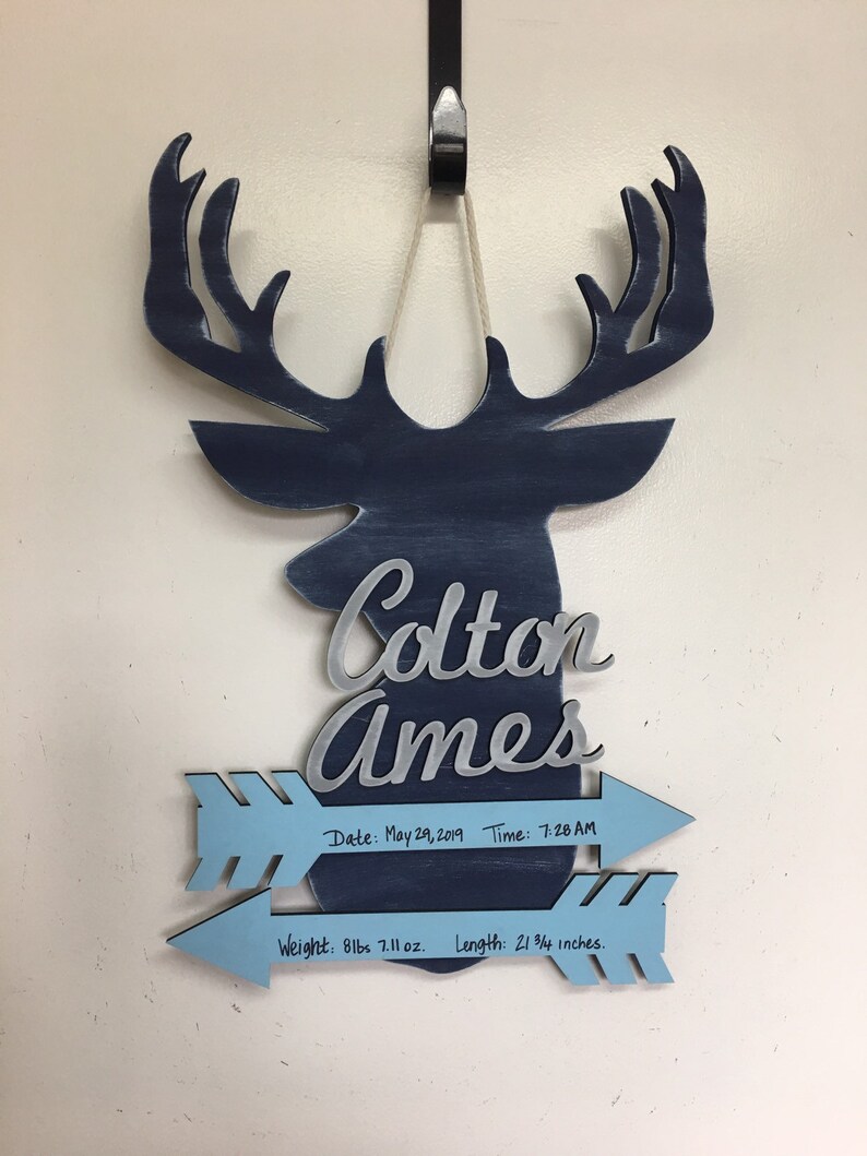 Baby Deer Door Hanger Hospital Door Hanger Baby Wreath Etsy