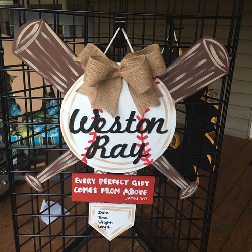 Baseball Hospital Door Hanger Newborn Baby Hospital Door Etsy