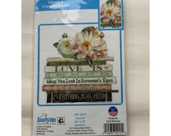 Janlynn Love Is Counted Cross Stitch Kit Books Flowers