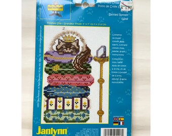 Vintage Janlynn Counted Cross Stitch Kit Spoiled Rotten Kitten