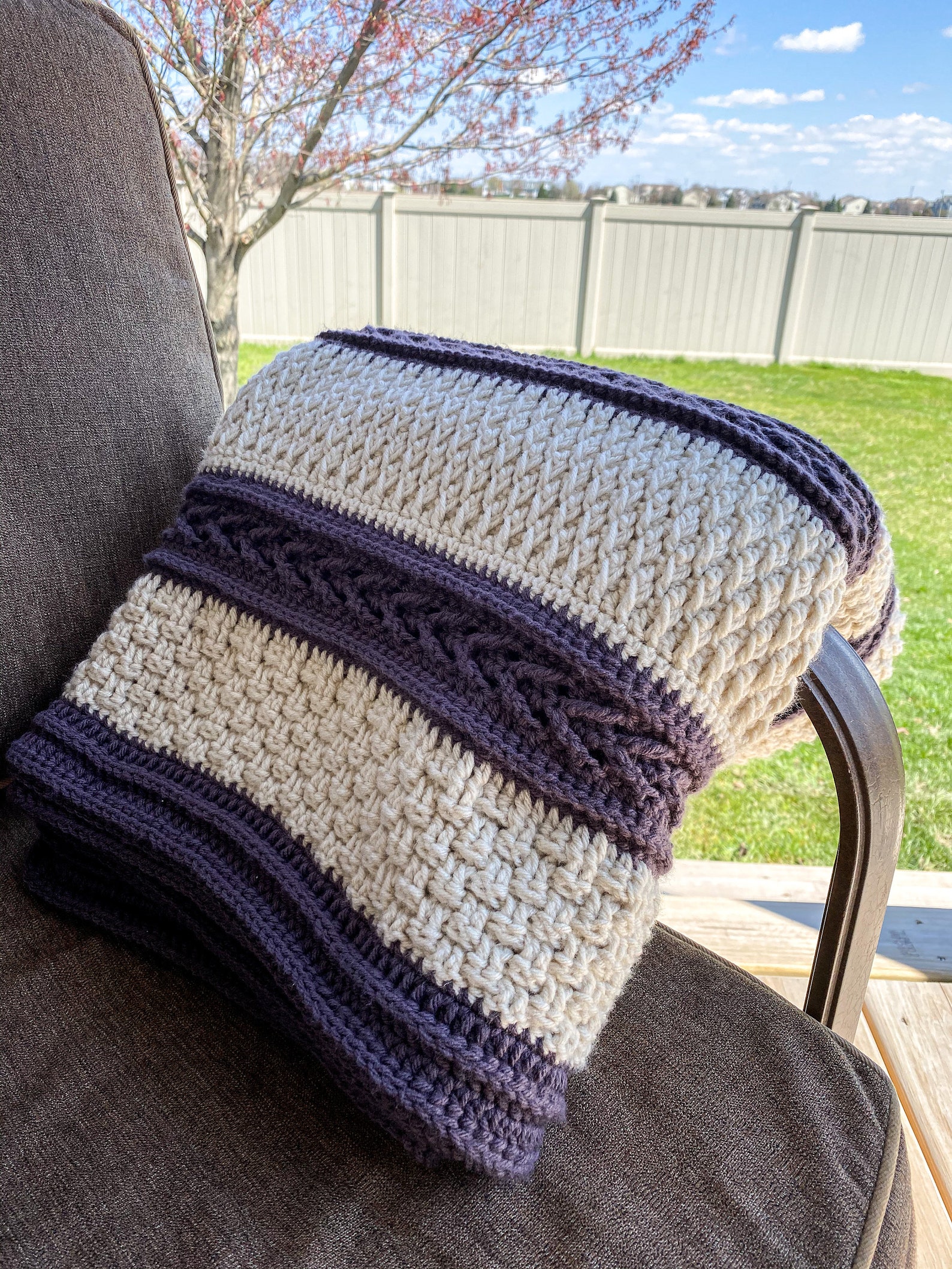 Throwback Blanket Crochet Pattern Crochet Throw Blanket Etsy