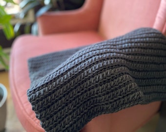 CROCHET PATTERN, Cozy Lines Crochet Blanket, PDF Throw Pattern