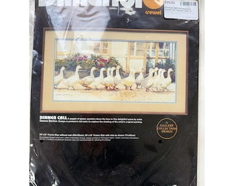 Vintage Dimensions crewel embroidery kit Dinner Call Geese