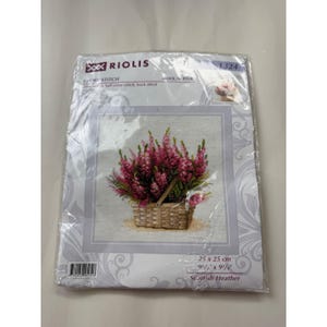 RIOLIS Scottish Heather Flowers in Basket Cross Stitch Kit Sealed