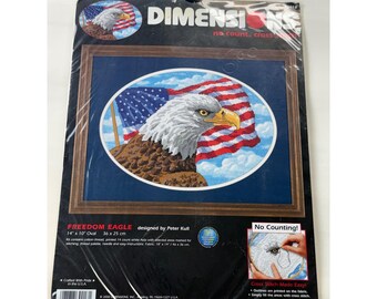 Vintage Dimensions Cross Stitch #39018 Freedom Eagle Sealed