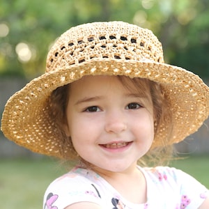 Crochet Pattern for Susie Sun Hat, summer hat pattern, raffia hat pattern, straw hat pattern, summer crochet hat, adult and child size