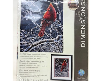Dimensions Ice Cardinal Counted Cross Stitch Kit 70-35292 Sealed NIP 11" x 14"