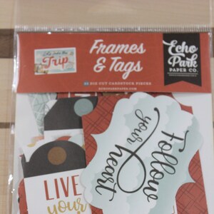 Echo Park Lets Take a Trip Frames & Tags Ephemera Pack
