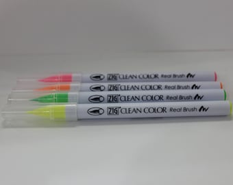Zig Clean Color Real Brush Markers - Neon