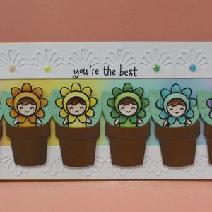 Lawn Fawn Garden Girl Friend Card
