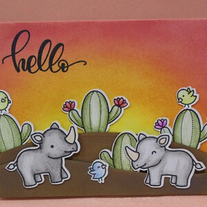 Lawn Fawn Hello Card