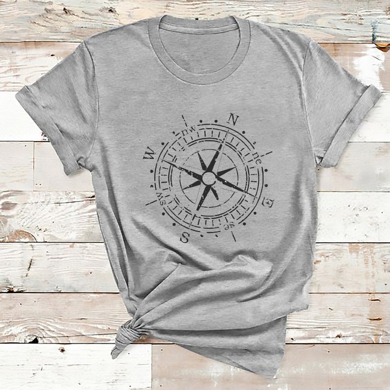 Vintage Sailing Compass Tee Shirts Retro Compass Wind Rose T Shirt