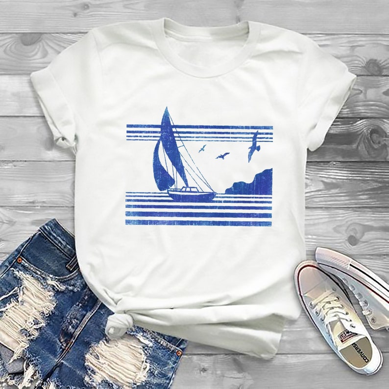 Retro Sailing TShirt Vintage Sailor TShirt Sailing Tee Etsy