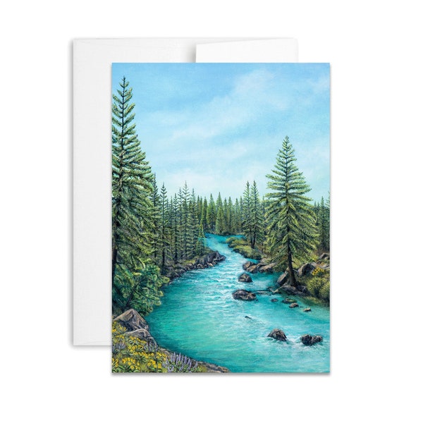 River Greeting Card Etsy
