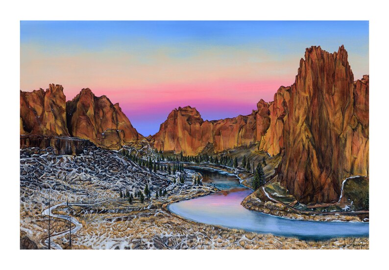Dusk Smith Rock Giclee Art Print Oregon Art Bend Etsy