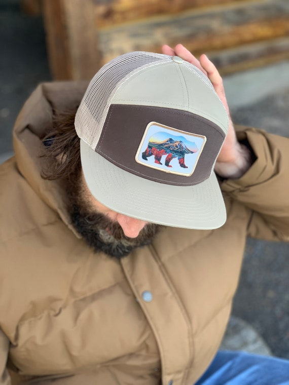 7-panel Buffalo Patch Mesh Trucker Hat 