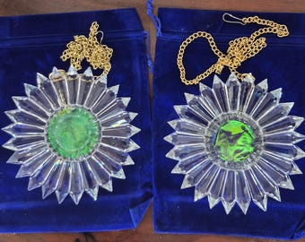 Iridescent Pair Rainbow Maker Suncatcher | SunRain Crystal Window Prism Art