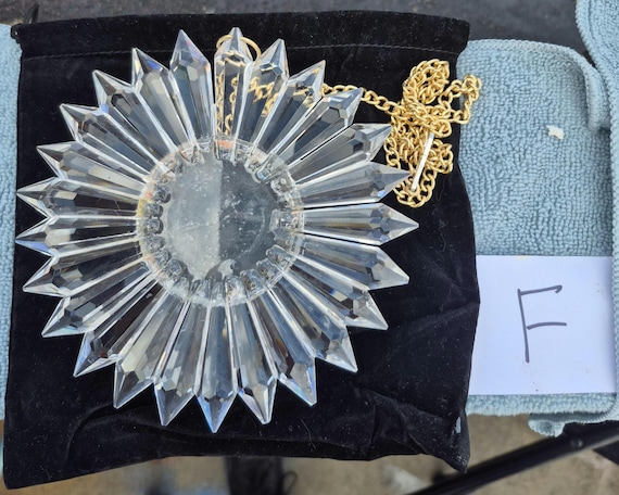 F Clear Starburst-Shaped Lead Crystal Suncatcher