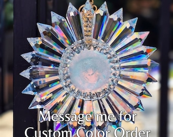 Wedding Suncatcher Set of 4, Crystal Rainbow Makers for Reception Windows