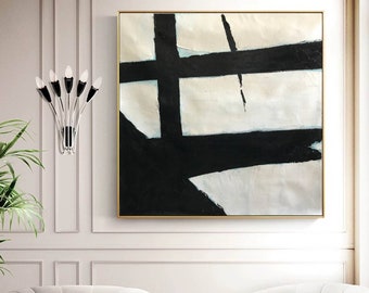 黒い絵と白い絵、オリジナルの抽象画、ミニマリストの抽象画、大きな