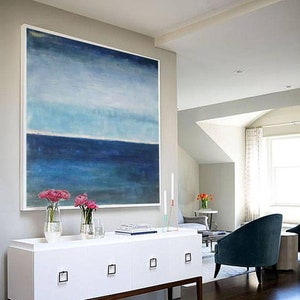 large abstract canvas art,oversized wall art,extra large wall art on canvas,large acrylic painting abstract,blue abstract painting H33 image 2