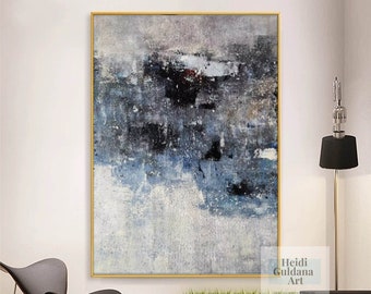 modern abstract painting, blue painting, extra large abstract art, original abstract oil painting, contemporary wall art hand painted H786