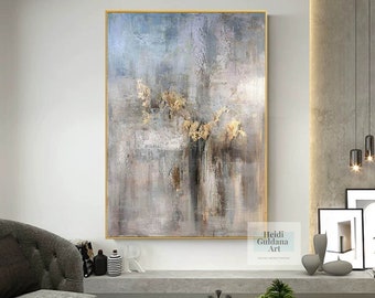 large abstract canvas art, original abstract oil painting, gold painting, contemporary art hand painted, extra large wall art abstract H655