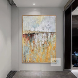 Original Gemälde, moderne abstrakte Malerei, Gelb auf Leinwand, moderne Kunst, moderne Kunst H735