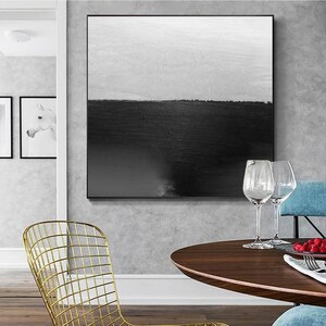 black and white abstract art,oversized wall art canvas,living room painting,oversized oil painting,original oil painting abstract H225