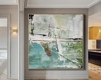 extra large painting on canvas,large acrylic painting,large abstract wall art,modern wall art framed,contemporary art hand painted H369