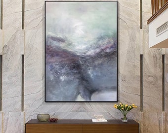 extra large wall art, deep blue abstract painting canvas, modern abstract wall art, contemporary wall art, oversized wall art on canvas A7