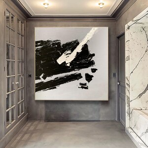 large abstract canvas art,textured wall art canvas,black and white wall art,large abstract painting on canvas,original artwork abstract H588
