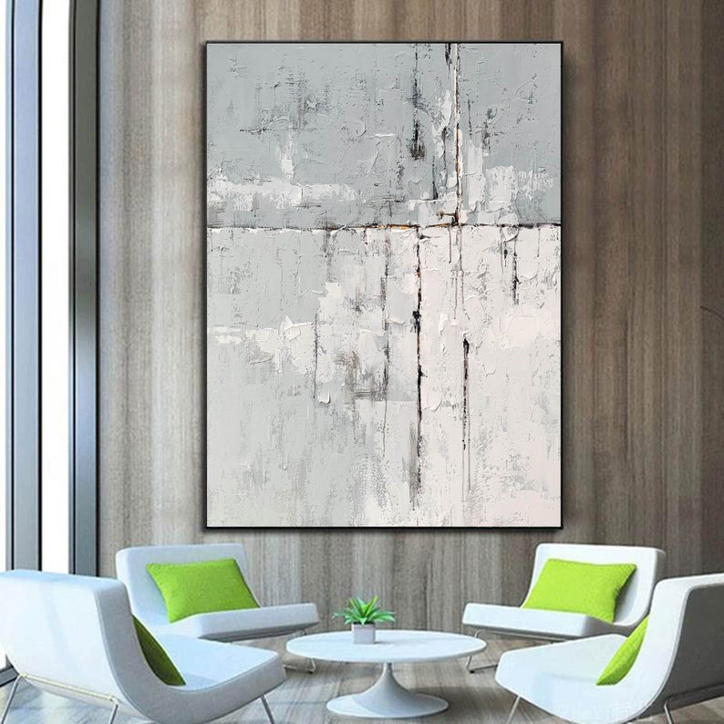 Extra Large Abstract Art Grey Painting Extra Large Wall Art Etsy