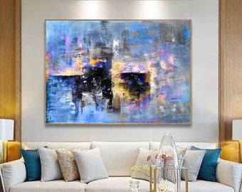 large abstract canvas art,original abstract painting,extra large wall art framed,modern abstract wall art on canvas,oversized wall art H297