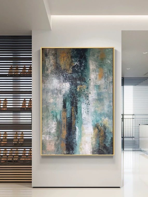 抽象画 キャンバスアート 壁掛け 120×45 Amazon.co.jp: 抽象画 キャンバスウォールアート ブルー