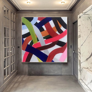 original wall art abstract, colorful painting on canvas, modern abstract painting, original oil painting abstract, oversized wall art  H481